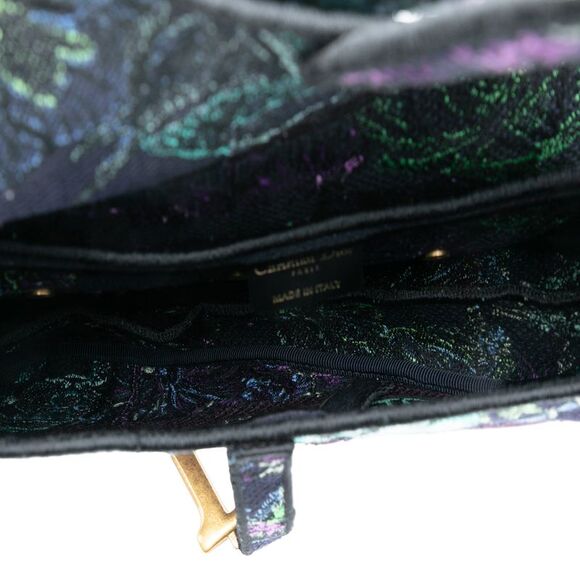 Dior Canvas Embroidered Floral Saddle Bag - Picture 4 of 7